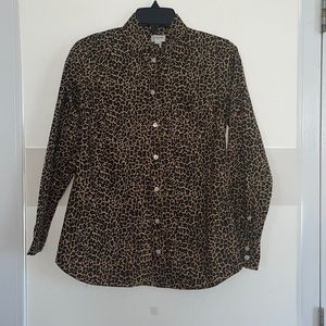 NWT J. Crew leopard print button down Size XXS